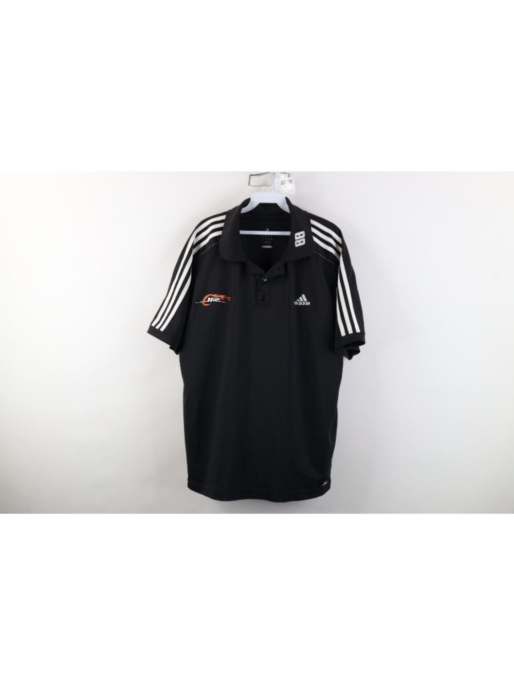 Vintage Adidas Nascar Mens XL Dale Earnhardt Jr Racing Fire Flames Golf Polo